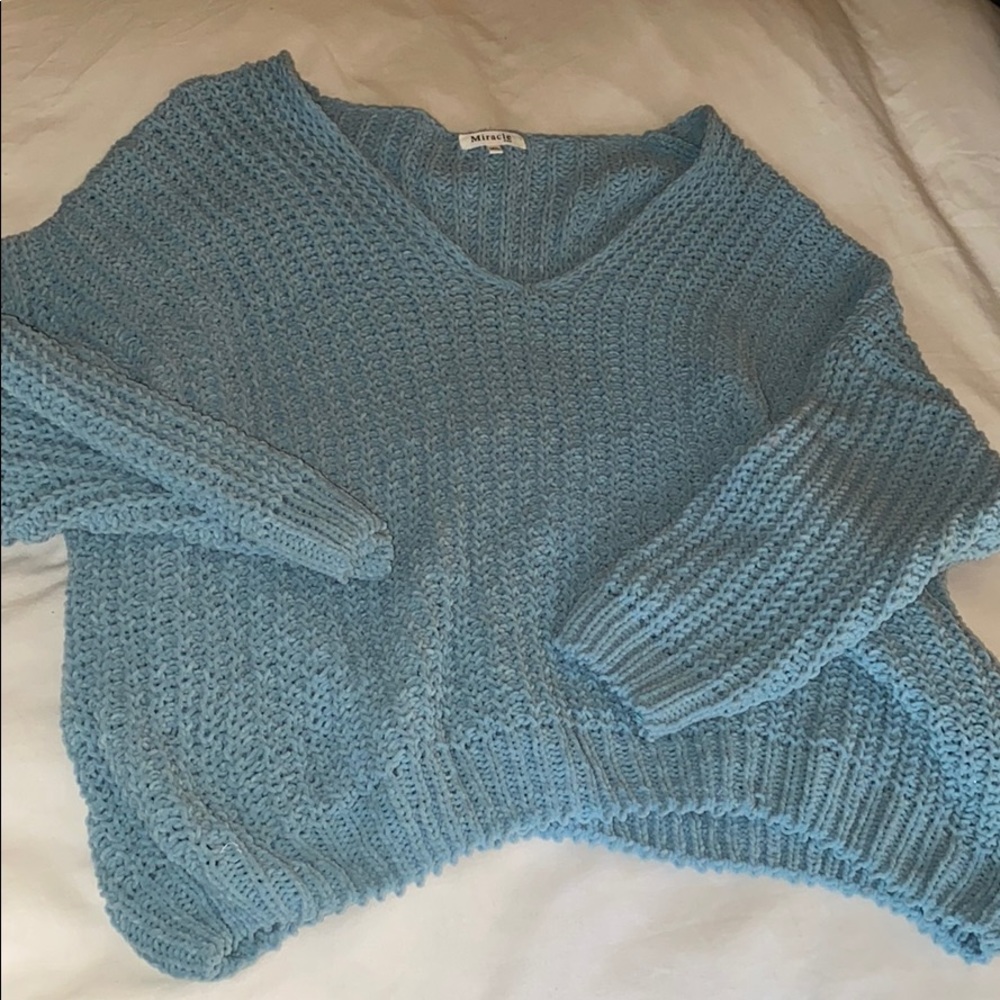 Cozy knit blue sweater